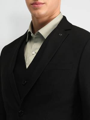 Men solid blazer & waistcoat with trousers 2