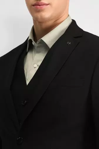 Men solid blazer & waistcoat with trousers