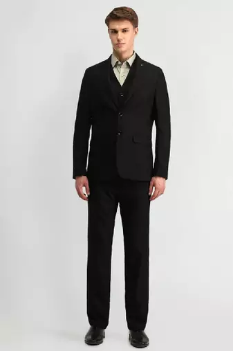 Men solid blazer & waistcoat with trousers