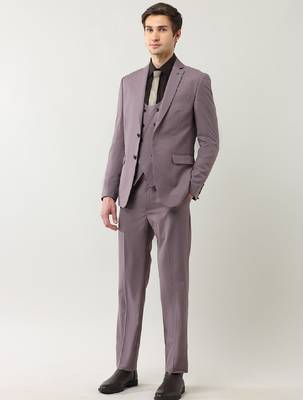 Men tailored fit single-breasted three-piece formal suit 3