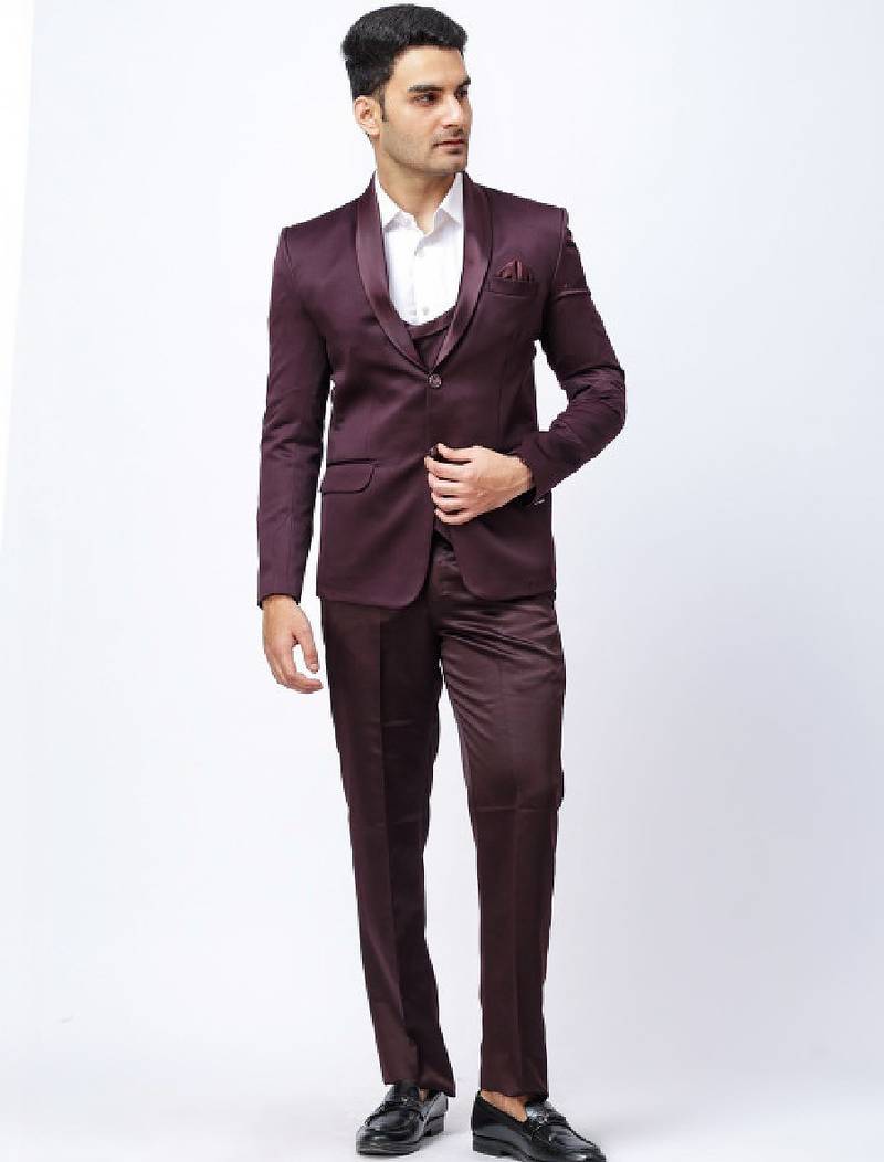 Cotton single-breasted three-piece suits