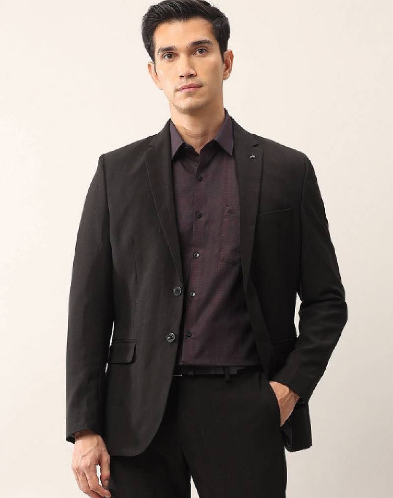 Men printed tailored fit single-breasted 2 piece suits