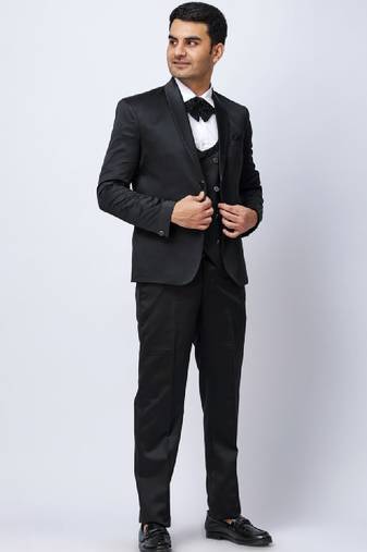 Cotton single-breasted notched lapel three piece suits