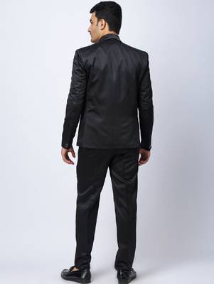Cotton single-breasted notched lapel three piece suits 2