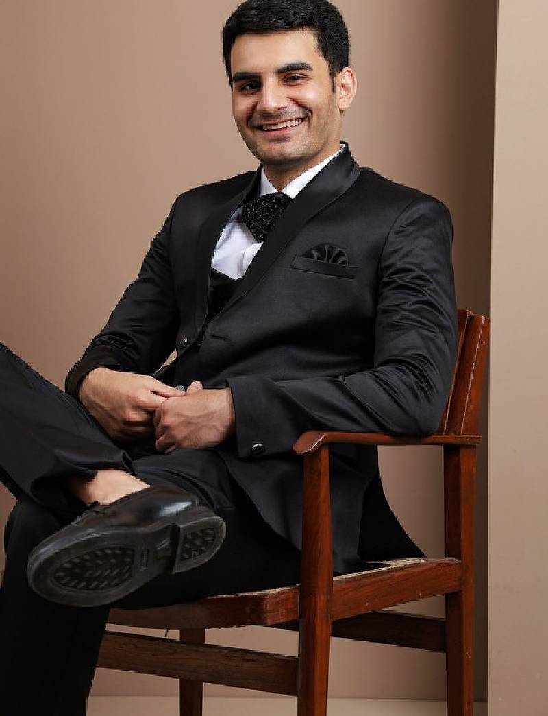 Cotton single-breasted notched lapel three piece suits