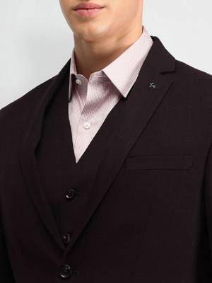 Men solid blazer & waistcoat with trousers 2