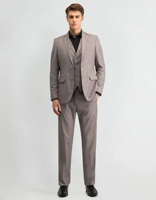 Notched lapel blazer & waistcoat with trousers 1