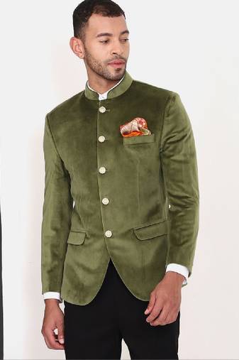 Men solid bandhgala slim-fit 2-piece suits