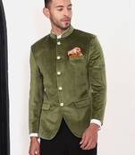 Men solid bandhgala slim-fit 2-piece suits