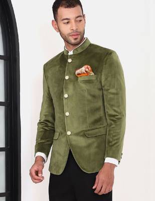 Men solid bandhgala slim-fit 2-piece suits 2