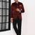 Men mandarin collar single breasted bandhgala 2-piece suit