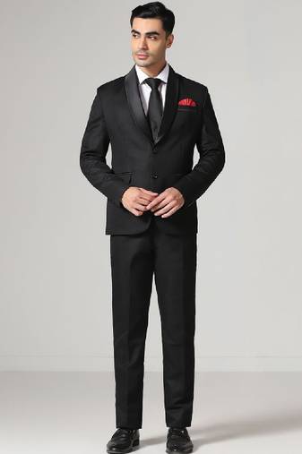 Single-breasted shawl collar two-piece tuxedo suit