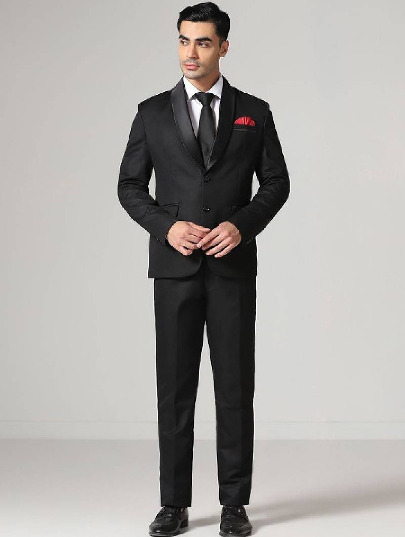 Single-breasted shawl collar two-piece tuxedo suit