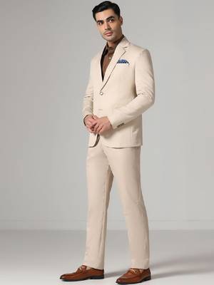Men notched lapel single-breasted two-pieces suit 3