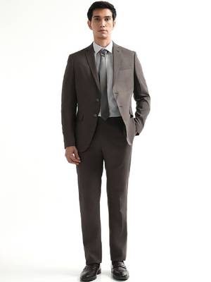 Checked notched lapel tailored fit 2 piece suit 1