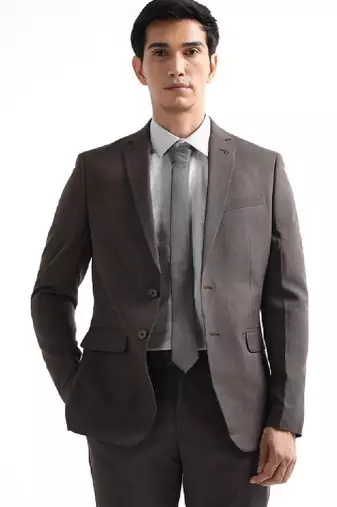 Checked notched lapel tailored fit 2 piece suit