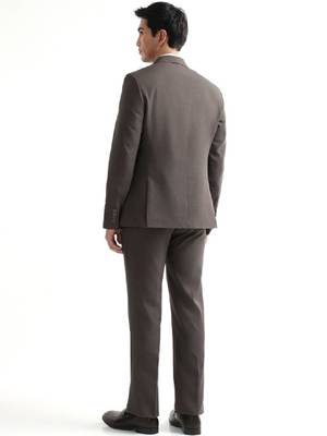 Checked notched lapel tailored fit 2 piece suit 4