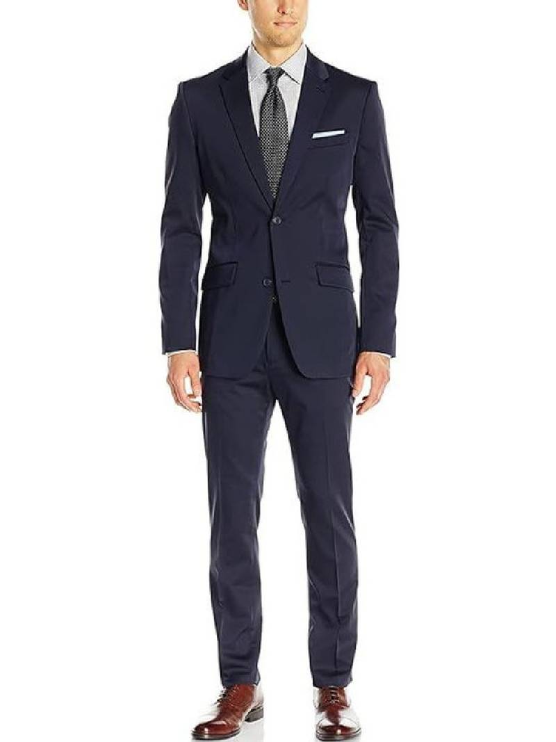Lapel collar single breasted 2 piece formal suit
