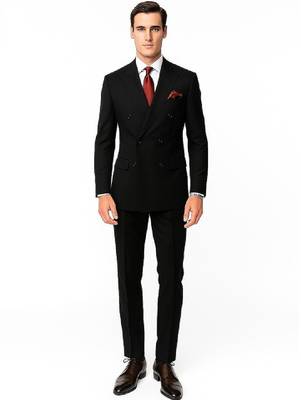 Lapel collar double breasted 2 piece suit 1