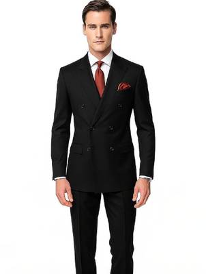 Lapel collar double breasted 2 piece suit 2