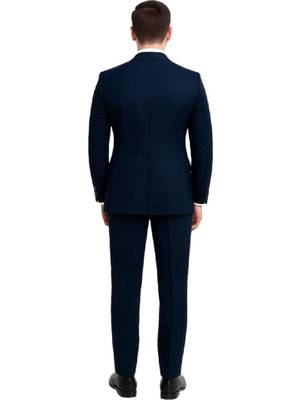Lapel collar double breasted 2 piece suit 2