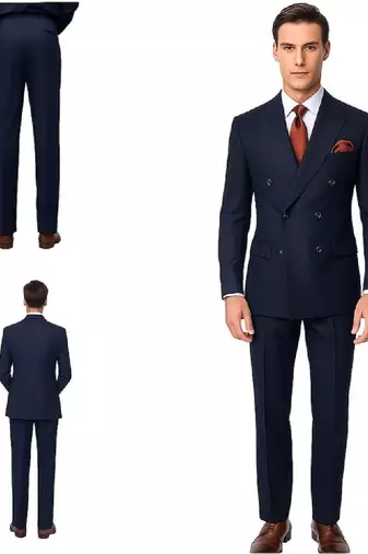 Lapel collar double breasted 2 piece suit