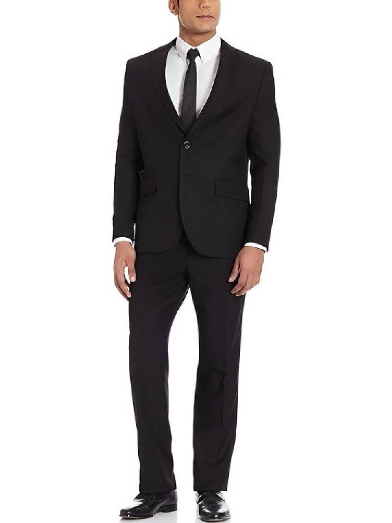 Lapel collar single breasted 2 piece suit