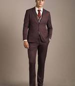 Self design slim fit single-breasted three-piece suits