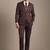 Self design slim fit single-breasted three-piece suits