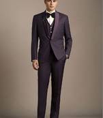 Embellished slim fit single-breasted three-piece suits