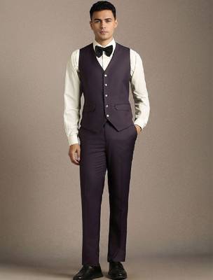 Embellished slim fit single-breasted three-piece suits 3