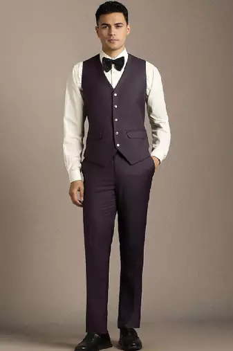 Embellished slim fit single-breasted three-piece suits