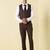 Self design slim fit single-breasted three-piece suits