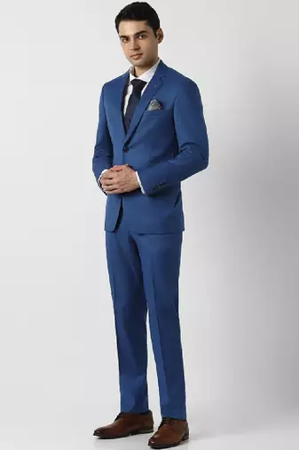 Slim-fit single-breasted two-piece suit