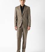Self design slim fit single-breasted two-piece suits