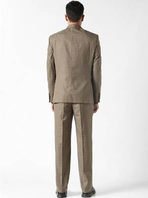 Self design slim fit single-breasted two-piece suits 3