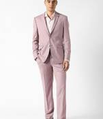Self design slim fit single-breasted two-piece suits