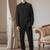 Men mandarin collar long sleeves blazer and trousers suit