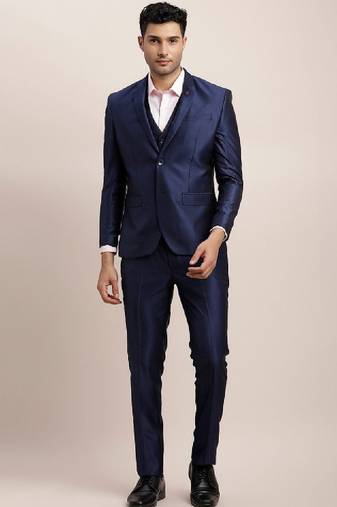 Tailored-fit single-breasted three-piece suit