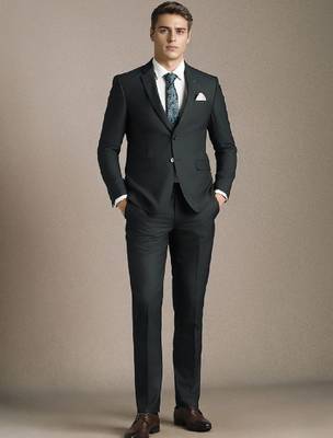 Slim-fit single-breasted two-piece suit 1
