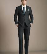 Slim-fit single-breasted two-piece suit