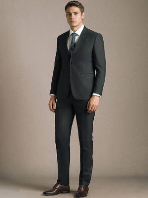Slim-fit single-breasted two-piece suit 2