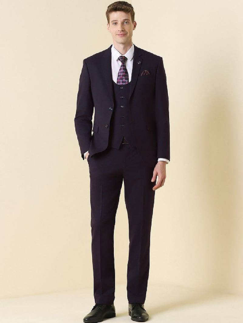 Slim-fit single-breasted three-piece suit