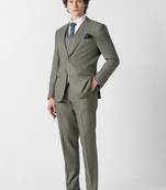 Checked slim-fit single-breasted three-piece suit