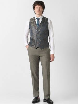 Checked slim-fit single-breasted three-piece suit 2