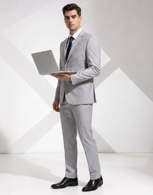 Notched lapel 2-piece formal suits 4