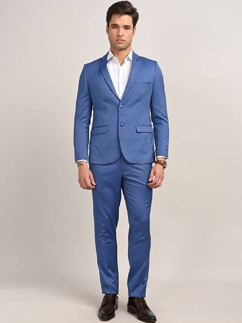 Pure cotton tailored fit single breasted two-piece suits
