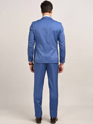 Pure cotton tailored fit single breasted two-piece suits 2