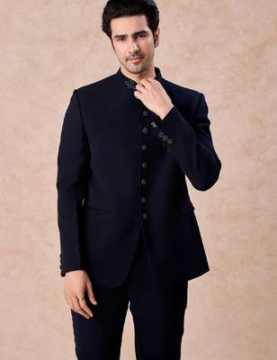 Self design tailored fit jodhpuri two-piece suit 3