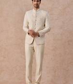 Self design tailored fit jodhpuri two-piece suit